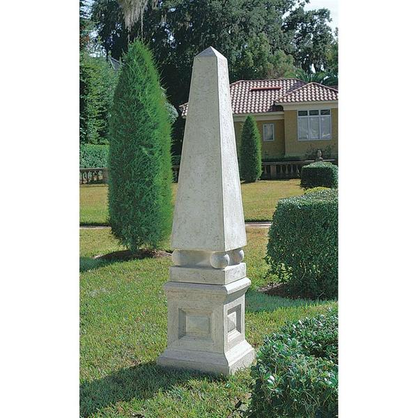 Design Toscano Grand Garden Neoclassical Obelisk Sculpture & English Plinth NE9140501